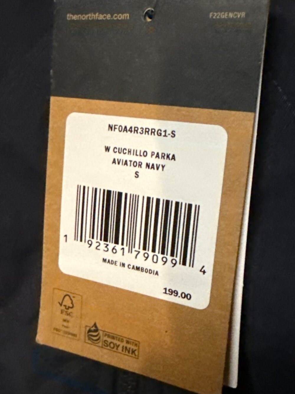 The North Face Women's Parka Aviator Jacket Coat - Navy Small, New Tags - Picture 4 of 5